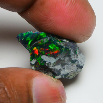 Rare Black Opal 16.10 Carats | Natural Black Ethiopian Opal Rough - Ready for Cutting & Jewelry!