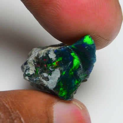 Rare Black Opal 16.10 Carats | Natural Black Ethiopian Opal Rough - Ready for Cutting & Jewelry!