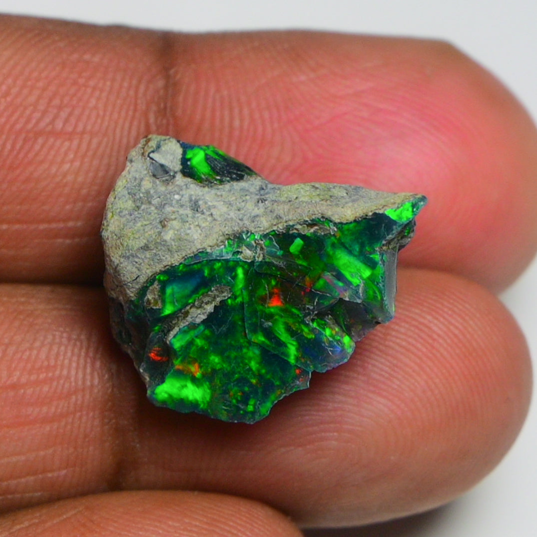 Rare Black Opal 13.50 Carats | Natural Black Ethiopian Opal Rough - Ready for Cutting & Jewelry!