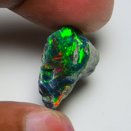 Rare Black Opal 13.50 Carats | Natural Black Ethiopian Opal Rough - Ready for Cutting & Jewelry!