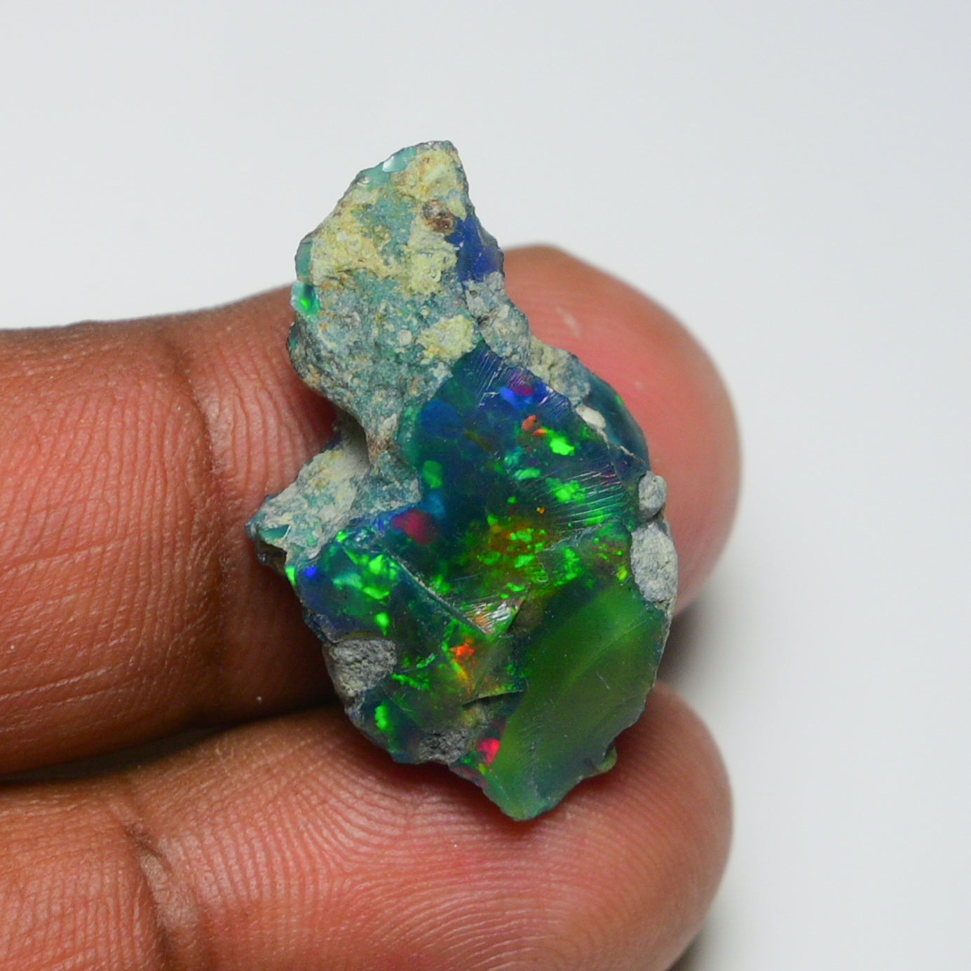 Rare Black Opal 14.45 Carats | Natural Black Ethiopian Opal Rough - Ready for Cutting & Jewelry!