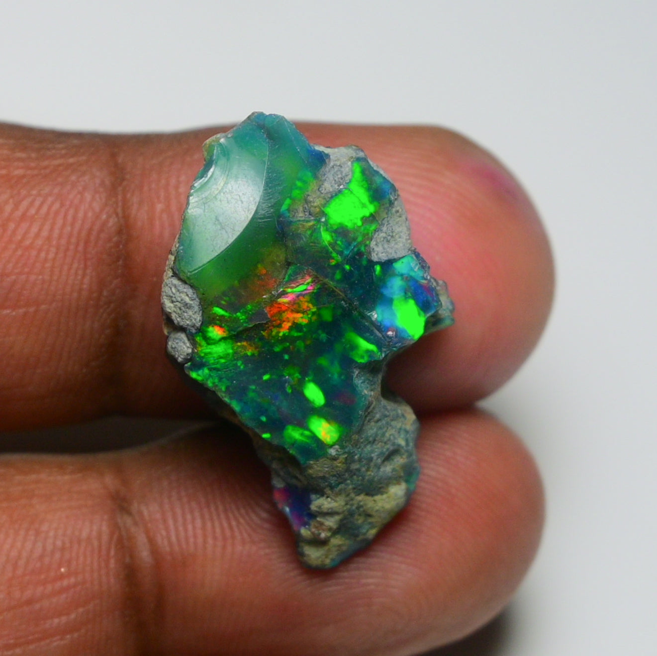 Rare Black Opal 14.45 Carats | Natural Black Ethiopian Opal Rough - Ready for Cutting & Jewelry!