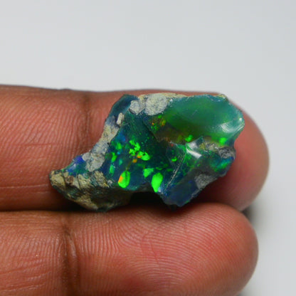 Rare Black Opal 14.45 Carats | Natural Black Ethiopian Opal Rough - Ready for Cutting & Jewelry!