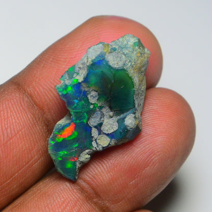Rare Black Opal 14.45 Carats | Natural Black Ethiopian Opal Rough - Ready for Cutting & Jewelry!