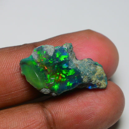 Rare Black Opal 14.45 Carats | Natural Black Ethiopian Opal Rough - Ready for Cutting & Jewelry!