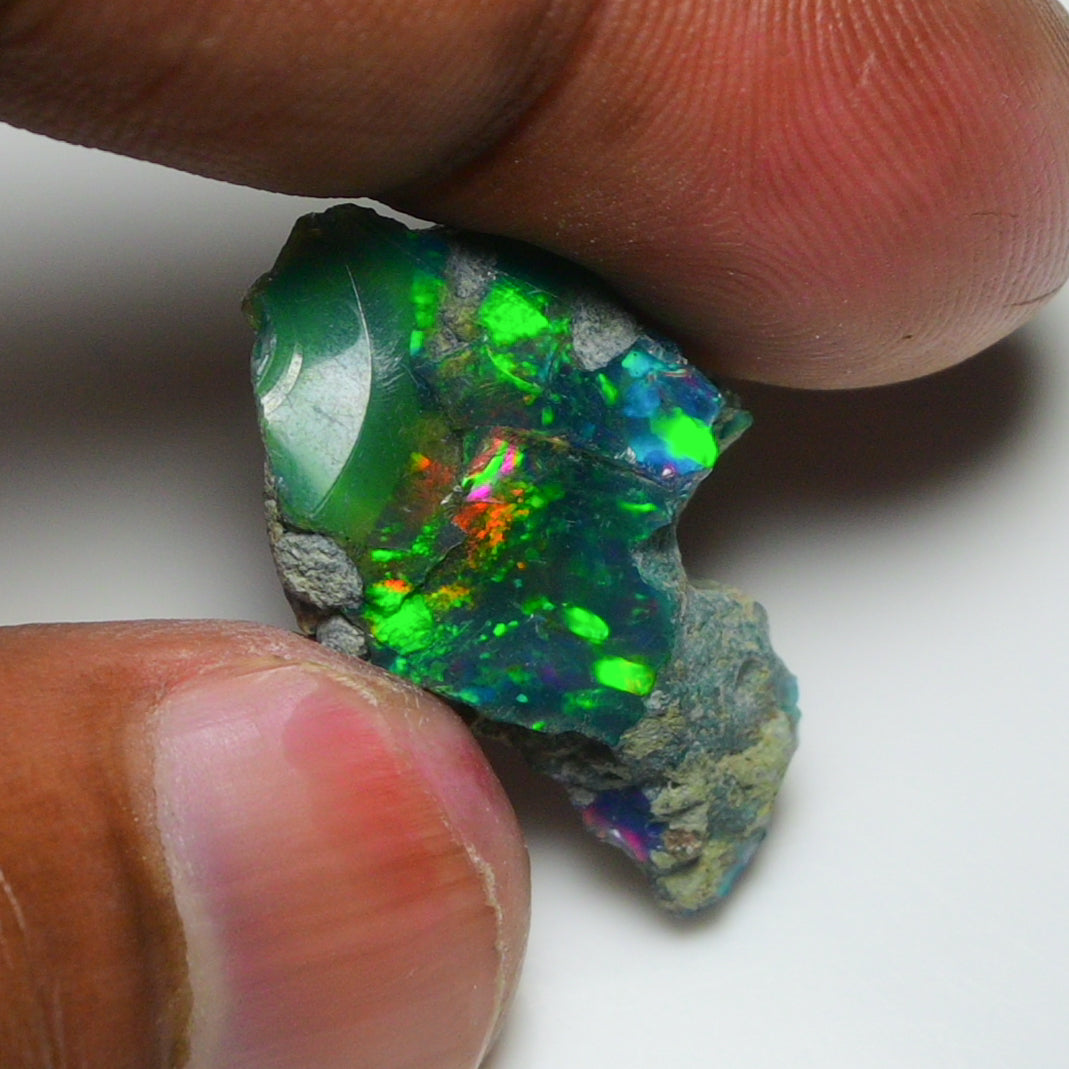 Rare Black Opal 14.45 Carats | Natural Black Ethiopian Opal Rough - Ready for Cutting & Jewelry!