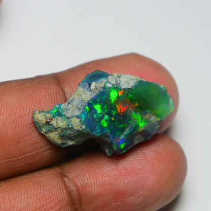 Rare Black Opal 14.45 Carats | Natural Black Ethiopian Opal Rough - Ready for Cutting & Jewelry!