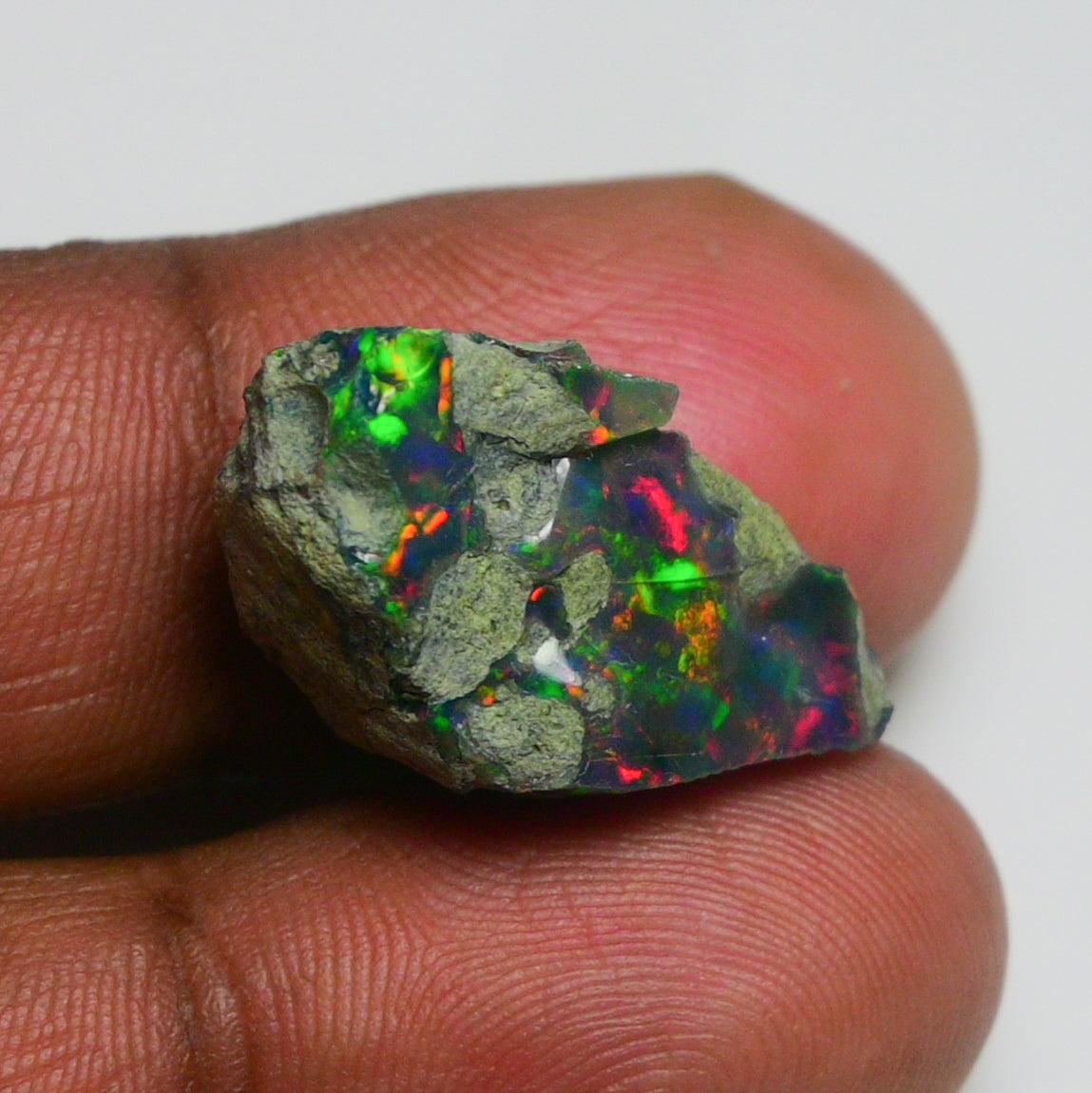 Rare Black Opal 15.00 Carats | Natural Black Ethiopian Opal Rough - Ready for Cutting & Jewelry!