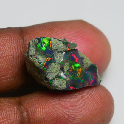 Rare Black Opal 15.00 Carats | Natural Black Ethiopian Opal Rough - Ready for Cutting & Jewelry!