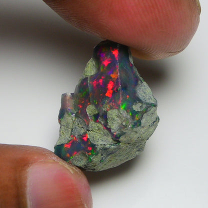 Rare Black Opal 15.00 Carats | Natural Black Ethiopian Opal Rough - Ready for Cutting & Jewelry!