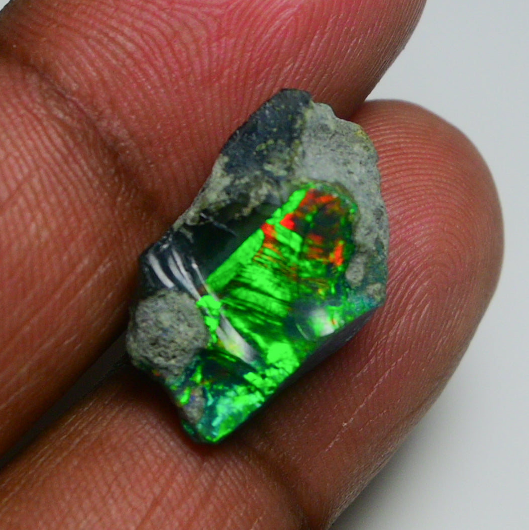 Rare Black Opal 7.65 Carats | Natural Black Ethiopian Opal Rough - Ready for Cutting & Jewelry!