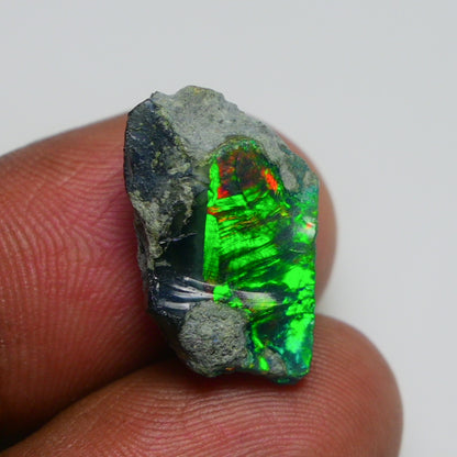Rare Black Opal 7.65 Carats | Natural Black Ethiopian Opal Rough - Ready for Cutting & Jewelry!