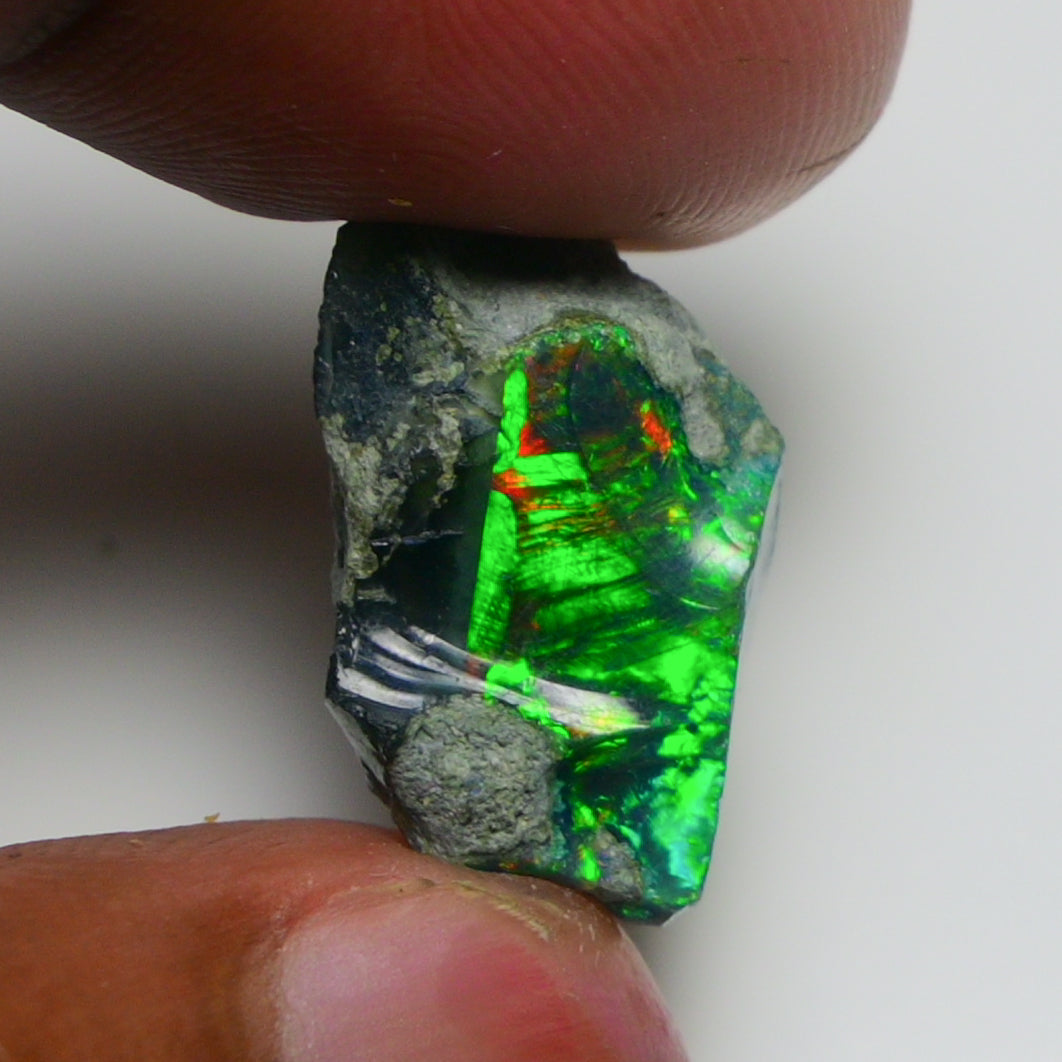 Rare Black Opal 7.65 Carats | Natural Black Ethiopian Opal Rough - Ready for Cutting & Jewelry!
