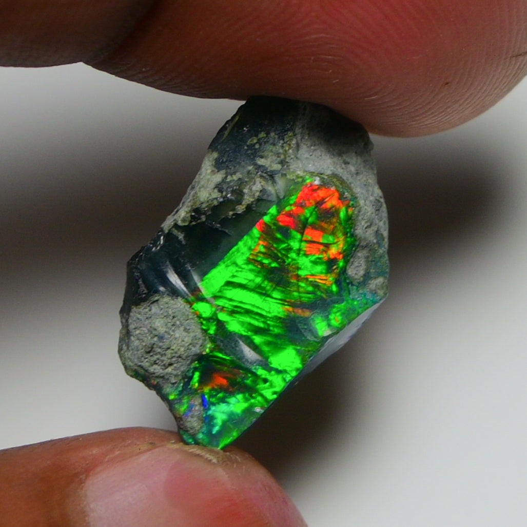 Rare Black Opal 7.65 Carats | Natural Black Ethiopian Opal Rough - Ready for Cutting & Jewelry!