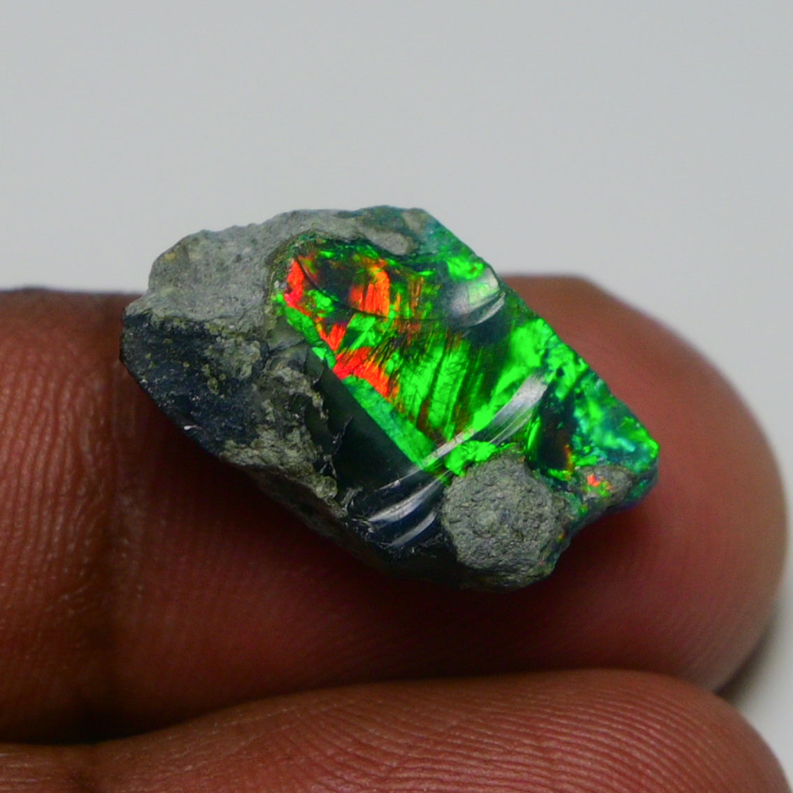 Rare Black Opal 7.65 Carats | Natural Black Ethiopian Opal Rough - Ready for Cutting & Jewelry!