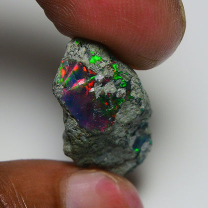 Rare Black Opal 12.45 Carats | Natural Black Ethiopian Opal Rough - Ready for Cutting & Jewelry!