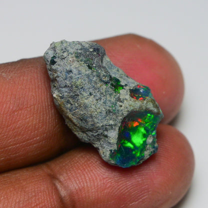 Rare Black Opal 12.45 Carats | Natural Black Ethiopian Opal Rough - Ready for Cutting & Jewelry!