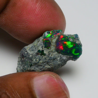 Rare Black Opal 12.45 Carats | Natural Black Ethiopian Opal Rough - Ready for Cutting & Jewelry!