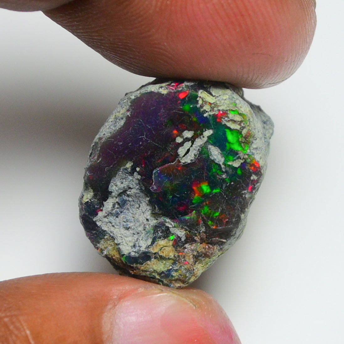 Rare Black Opal 18.50 Carats | Natural Black Ethiopian Opal Rough - Ready for Cutting & Jewelry!