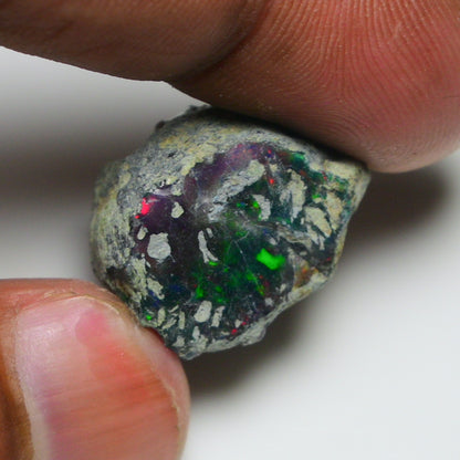 Rare Black Opal 18.50 Carats | Natural Black Ethiopian Opal Rough - Ready for Cutting & Jewelry!