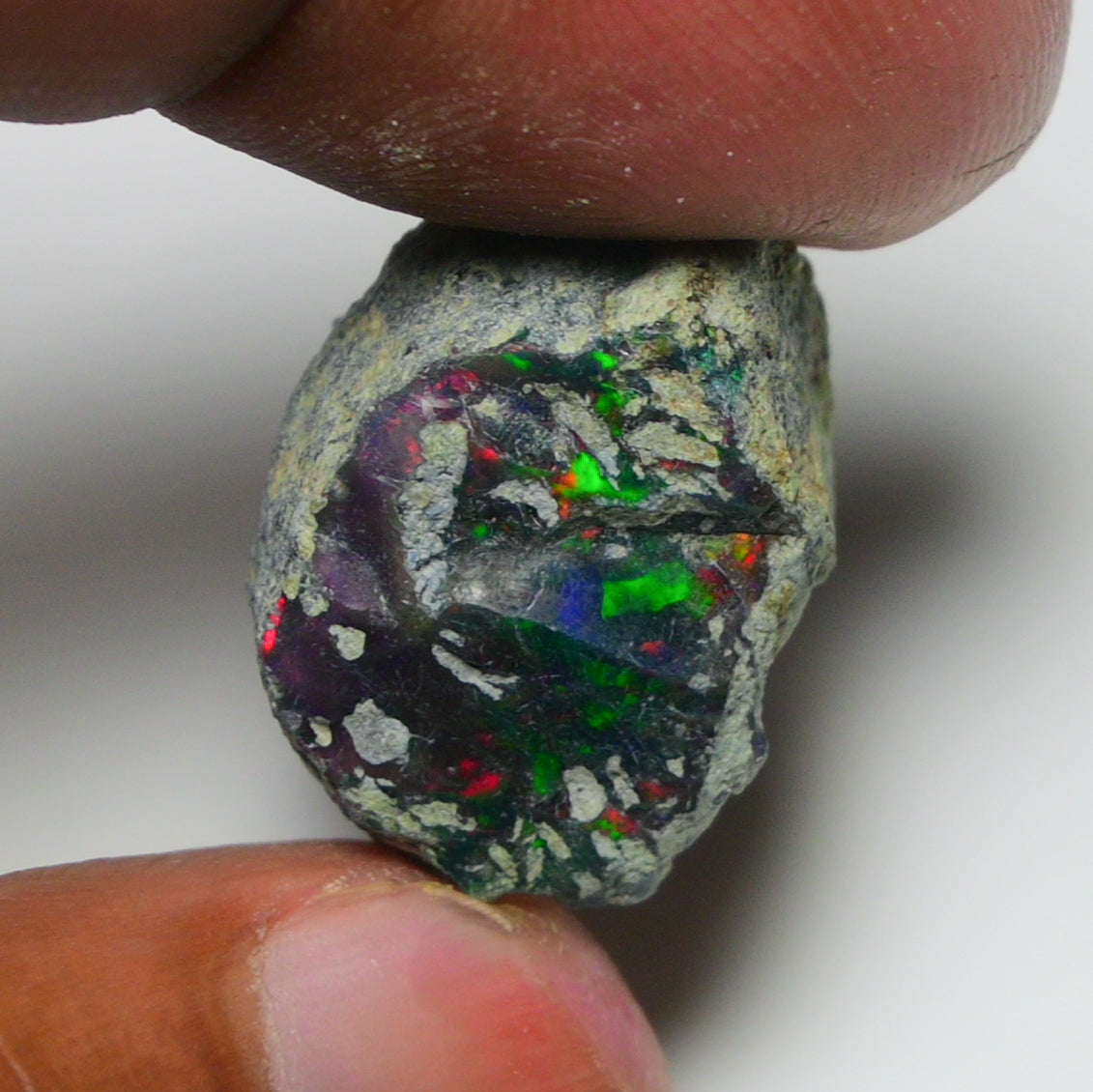 Rare Black Opal 18.50 Carats | Natural Black Ethiopian Opal Rough - Ready for Cutting & Jewelry!