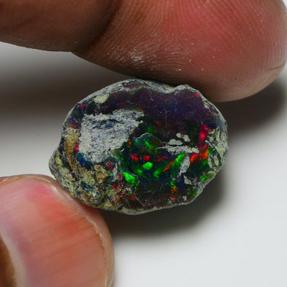 Rare Black Opal 18.50 Carats | Natural Black Ethiopian Opal Rough - Ready for Cutting & Jewelry!