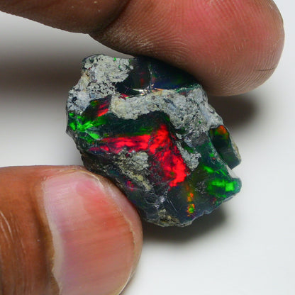 Rare Black Opal 28.20 Carats | Natural Black Ethiopian Opal Rough - Ready for Cutting & Jewelry!