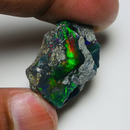 Rare Black Opal 28.20 Carats | Natural Black Ethiopian Opal Rough - Ready for Cutting & Jewelry!