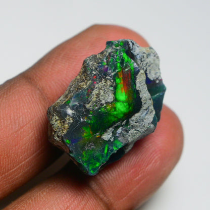 Rare Black Opal 28.20 Carats | Natural Black Ethiopian Opal Rough - Ready for Cutting & Jewelry!