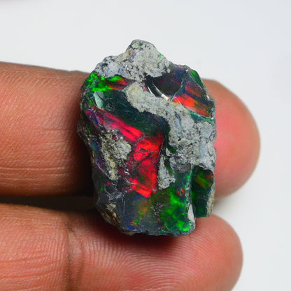 Rare Black Opal 28.20 Carats | Natural Black Ethiopian Opal Rough - Ready for Cutting & Jewelry!