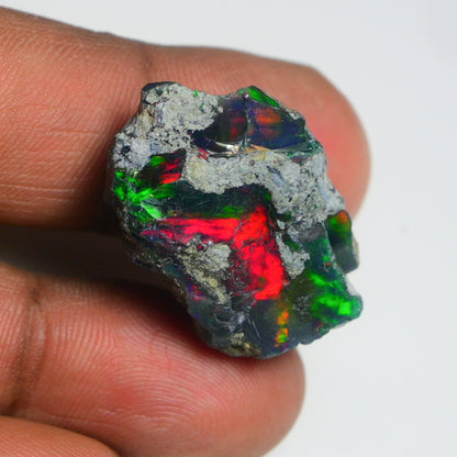 Rare Black Opal 28.20 Carats | Natural Black Ethiopian Opal Rough - Ready for Cutting & Jewelry!