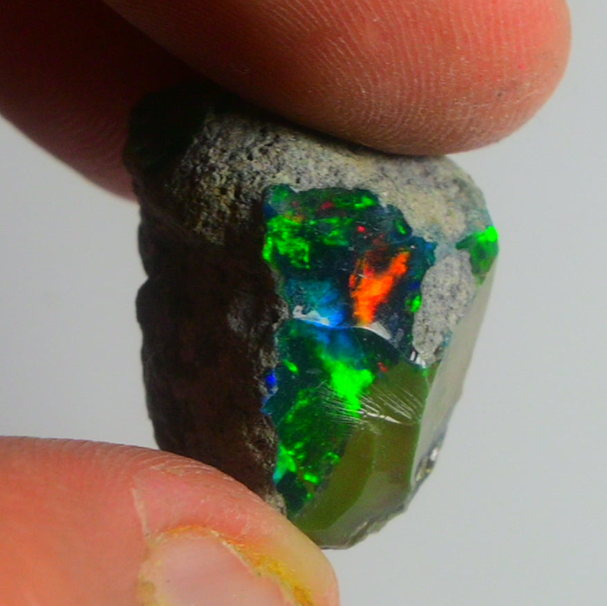 Black Opal Rough 29.50 Carats | Natural Ethiopian Opal Rough - Ready for Cutting & Jewelry | AAA Grade Opal Raw