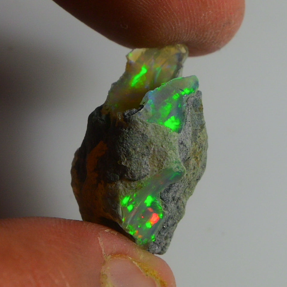 Black Opal Rough 24.10 Carats | Natural Ethiopian Opal Rough - Ready for Cutting & Jewelry | AAA Grade Opal Raw
