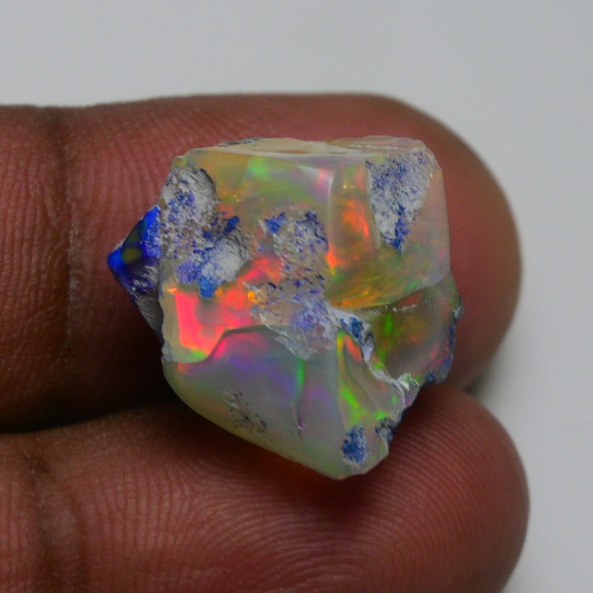 Rare Blue Opal 19.40 Carats | Natural Blue Ethiopian Opal Rough - Ready for Cutting & Jewelry!