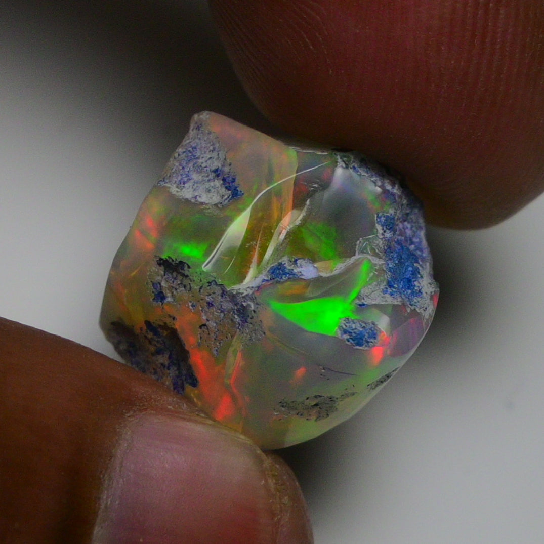 Rare Blue Opal 19.40 Carats | Natural Blue Ethiopian Opal Rough - Ready for Cutting & Jewelry!