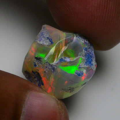 Rare Blue Opal 19.40 Carats | Natural Blue Ethiopian Opal Rough - Ready for Cutting & Jewelry!