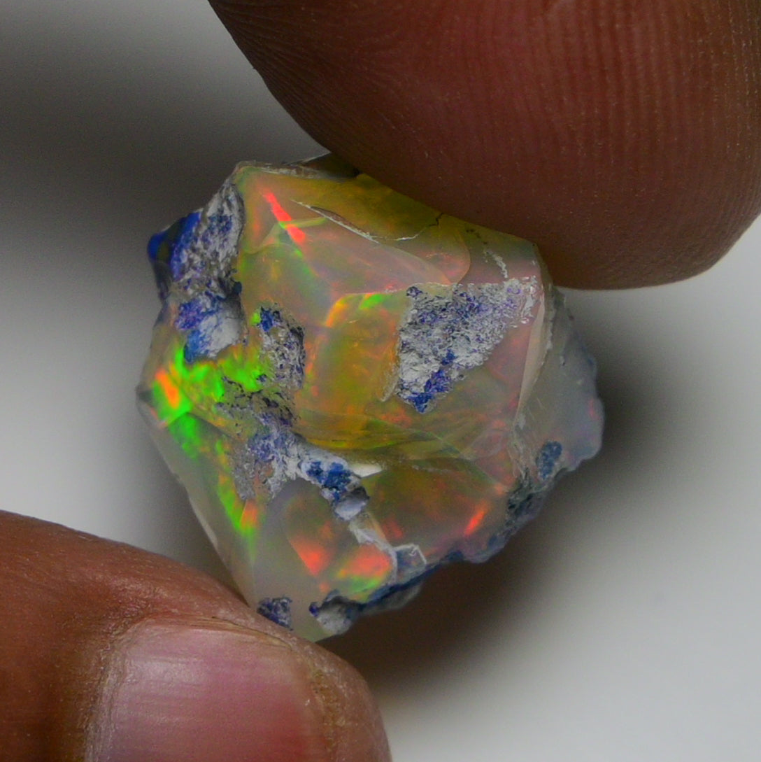 Rare Blue Opal 19.40 Carats | Natural Blue Ethiopian Opal Rough - Ready for Cutting & Jewelry!