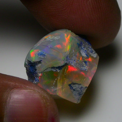 Rare Blue Opal 19.40 Carats | Natural Blue Ethiopian Opal Rough - Ready for Cutting & Jewelry!