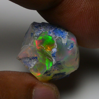Rare Blue Opal 19.40 Carats | Natural Blue Ethiopian Opal Rough - Ready for Cutting & Jewelry!