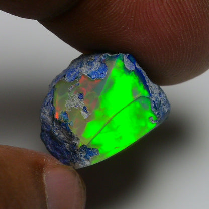 Rare Blue Opal 14.45 Carats | Natural Blue Ethiopian Opal Rough - Ready for Cutting & Jewelry!