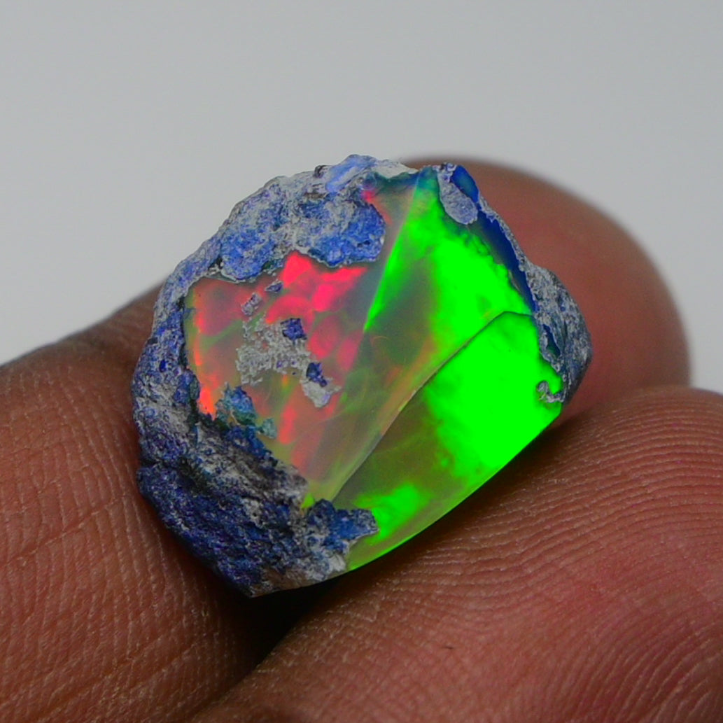 Rare Blue Opal 14.45 Carats | Natural Blue Ethiopian Opal Rough - Ready for Cutting & Jewelry!
