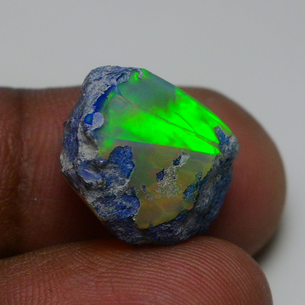 Rare Blue Opal 14.45 Carats | Natural Blue Ethiopian Opal Rough - Ready for Cutting & Jewelry!