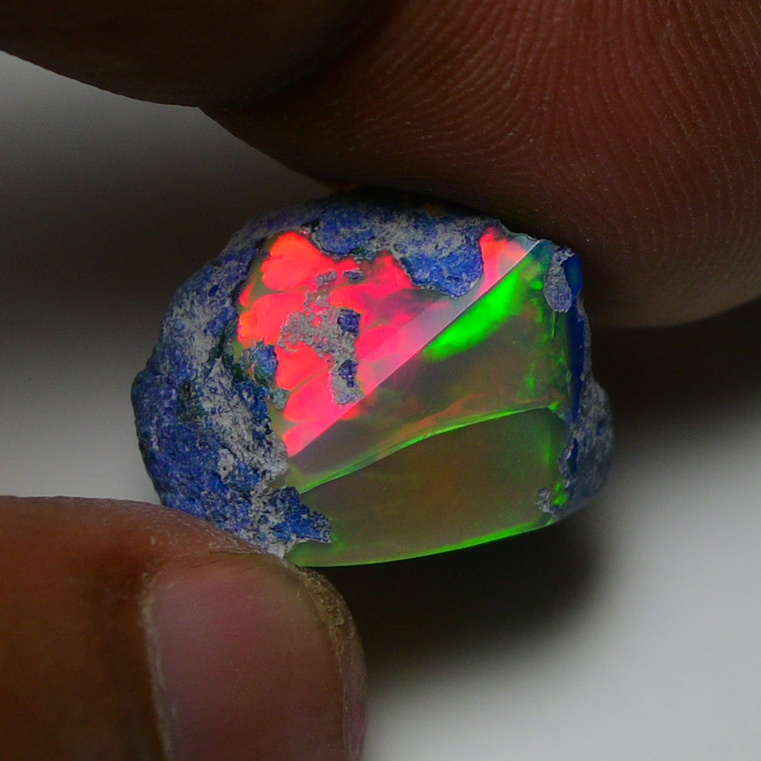 Rare Blue Opal 14.45 Carats | Natural Blue Ethiopian Opal Rough - Ready for Cutting & Jewelry!