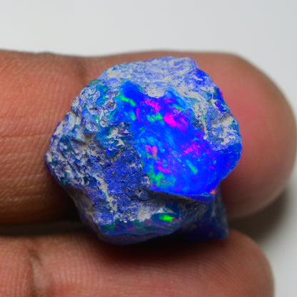 Rare Blue Opal 19.75 Carats | Natural Blue Ethiopian Opal Rough - Ready for Cutting & Jewelry!