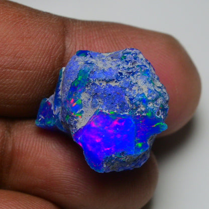 Rare Blue Opal 19.75 Carats | Natural Blue Ethiopian Opal Rough - Ready for Cutting & Jewelry!