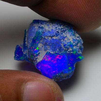 Rare Blue Opal 19.75 Carats | Natural Blue Ethiopian Opal Rough - Ready for Cutting & Jewelry!