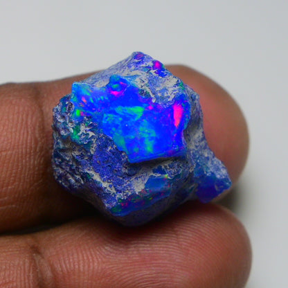 Rare Blue Opal 19.75 Carats | Natural Blue Ethiopian Opal Rough - Ready for Cutting & Jewelry!