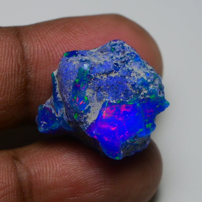 Rare Blue Opal 19.75 Carats | Natural Blue Ethiopian Opal Rough - Ready for Cutting & Jewelry!