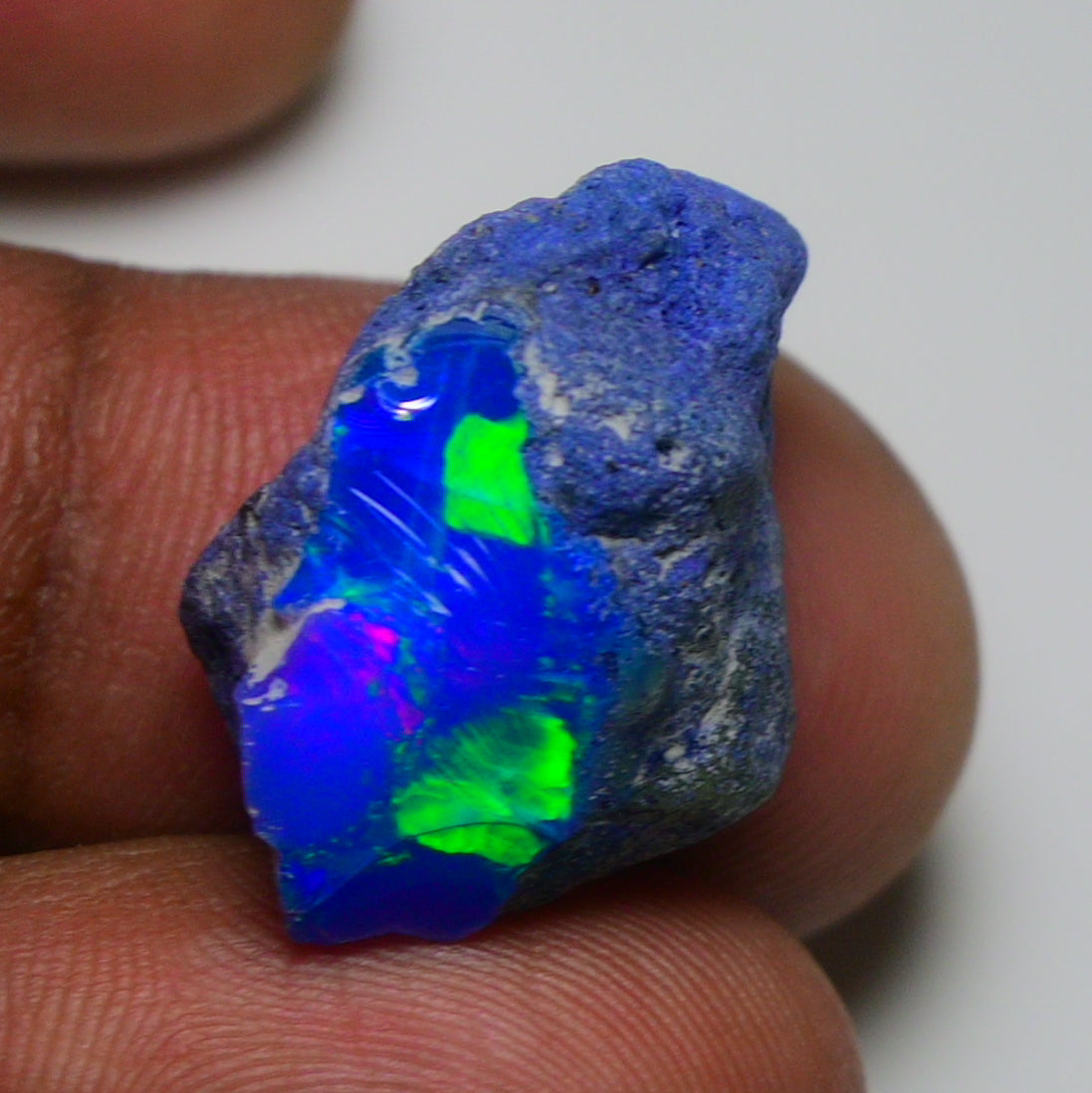 Rare Blue Opal 17.40 Carats | Natural Blue Ethiopian Opal Rough - Ready for Cutting & Jewelry!