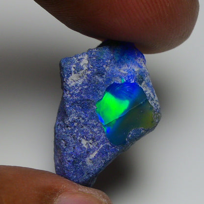 Rare Blue Opal 17.40 Carats | Natural Blue Ethiopian Opal Rough - Ready for Cutting & Jewelry!